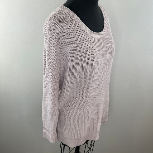 EILEEN FISHER Light Pink Organic Cotton Drop Shoulder Pullover Sweater Size M - Picture 4 of 8